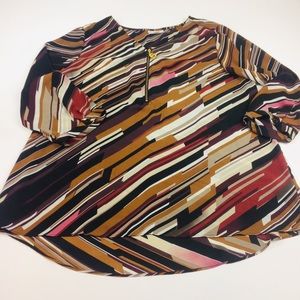 Dress Barn Brown Tunic Roll up sleeves